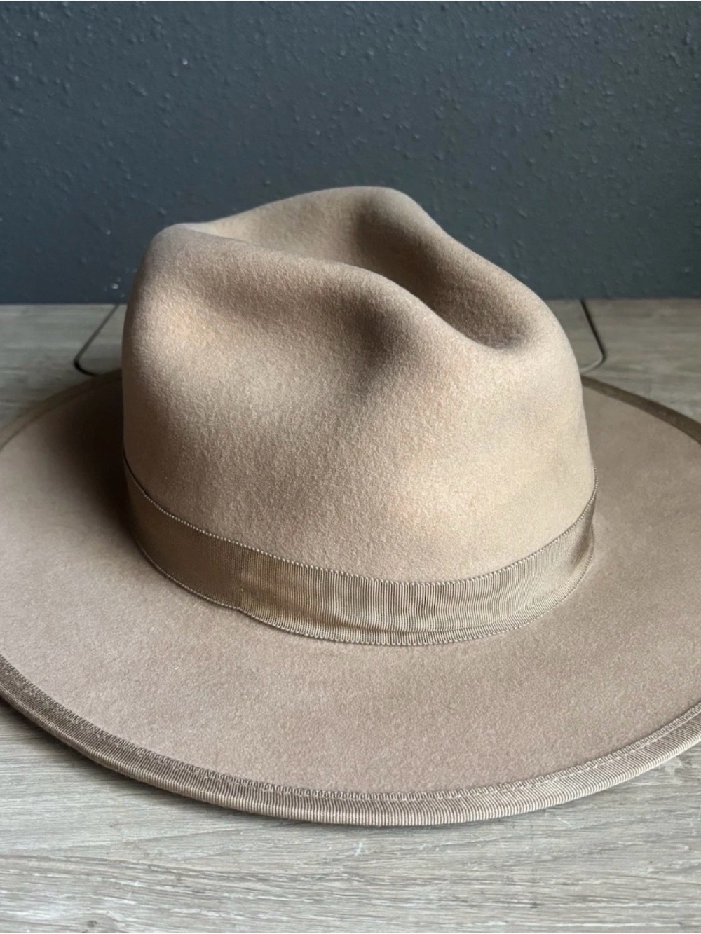 Keith James 100% Wool Brown Fedora Hat Sz L